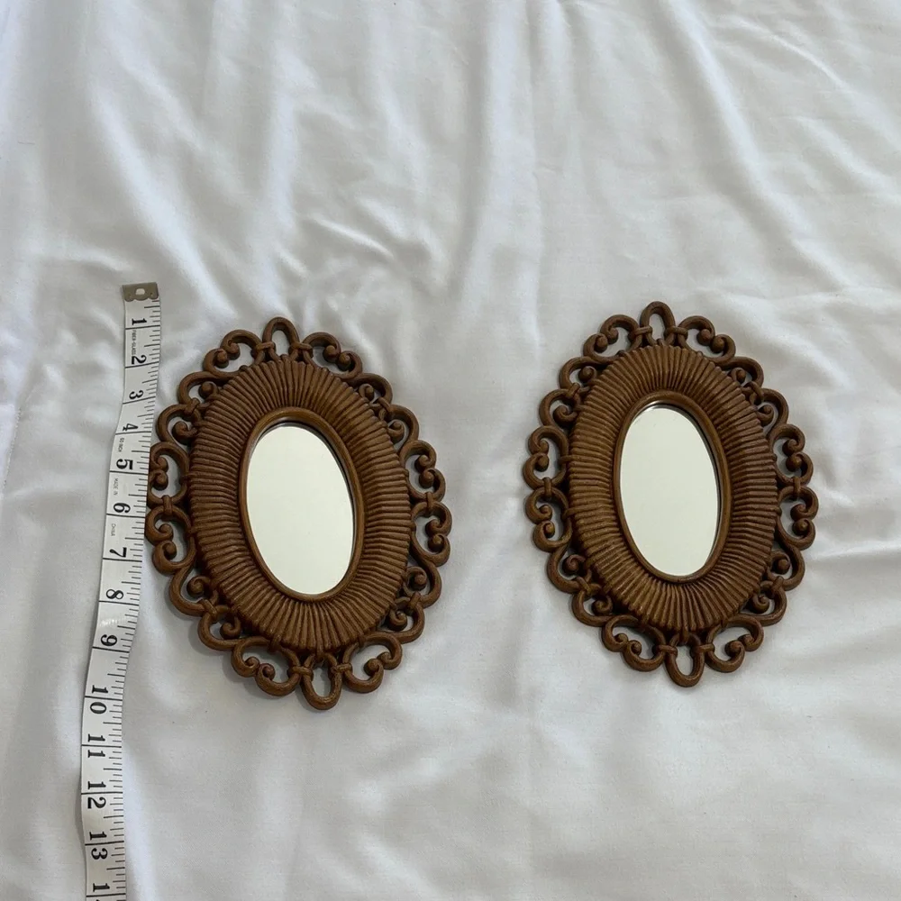 American Vintage Brown Ornate Wall Mirrors